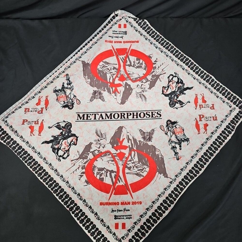 2019 Burning Man Bandana Peru Metamorphosis